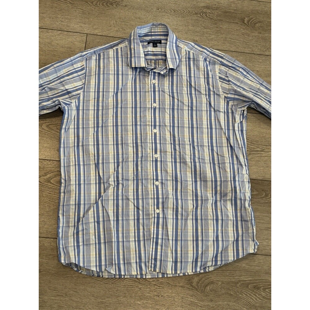 Peter Millar Crown Crafted Mens XL Plaid Button Down Shirt‎ Golf Preppy Easter